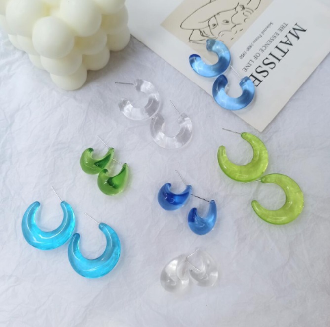 Hoop Resin Acrylic Earrings